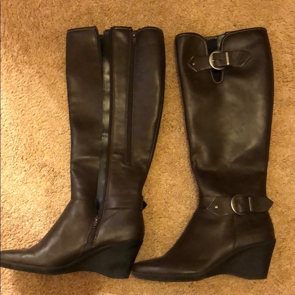 Aerosoles Dark Brown Tall Wide Calf boots 8M